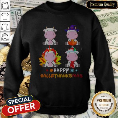 Dairy Cows Chibi Happy Hallothanksmas Halloween SweatShirt