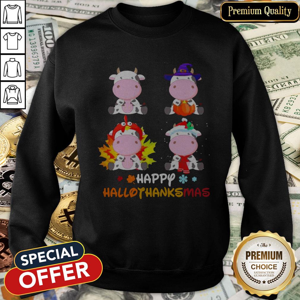 Dairy Cows Chibi Happy Hallothanksmas Halloween SweatShirt