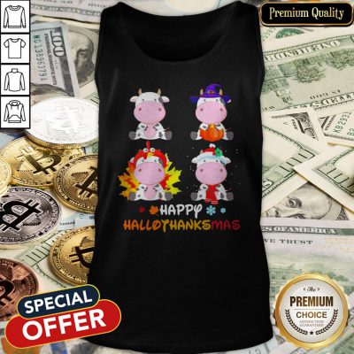 Dairy Cows Chibi Happy Hallothanksmas Halloween Tank Top