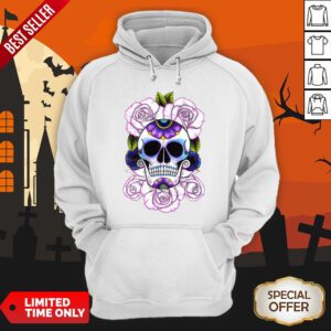 Day Of The Dead Blue And Purple Sugar Skulls Hoodie