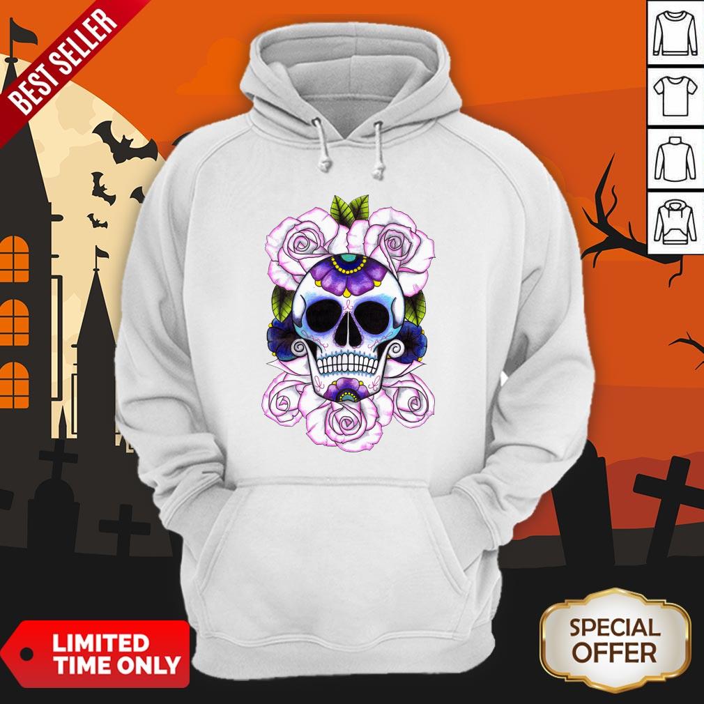 Day Of The Dead Blue And Purple Sugar Skulls Hoodie