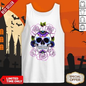 Day Of The Dead Blue And Purple Sugar Skulls Tank Top