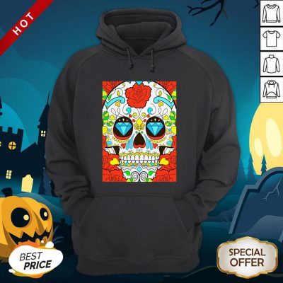 Day Of The Dead Rose Red Calavera Hoodie