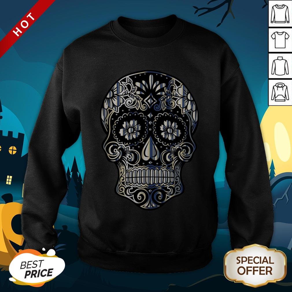 Day Of The Dead Silver Calavera SweatShirt