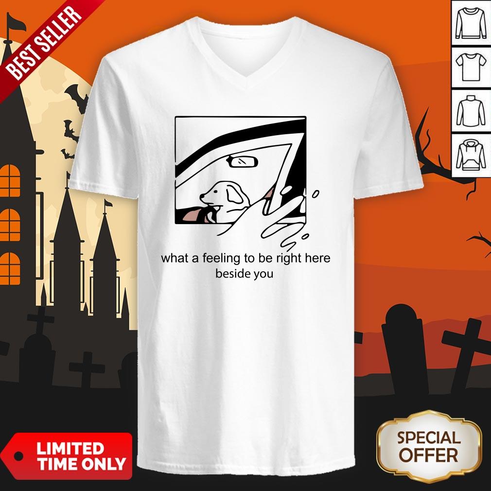 Dog Driver What A Feeling To Be Right Here Beside You Now V-neck