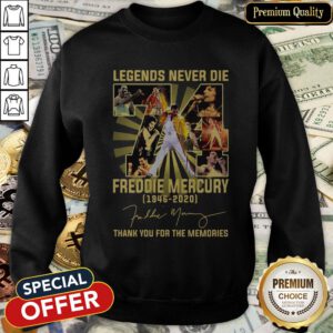 Freddie Mercury 74th Anniversary 1946-2020 Thank You For The Memories Signature SweatShirt
