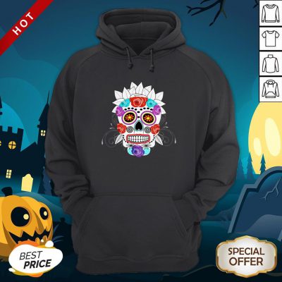 Fun Bright Trendy Sugar Skull Day Dead Muertos Hoodie