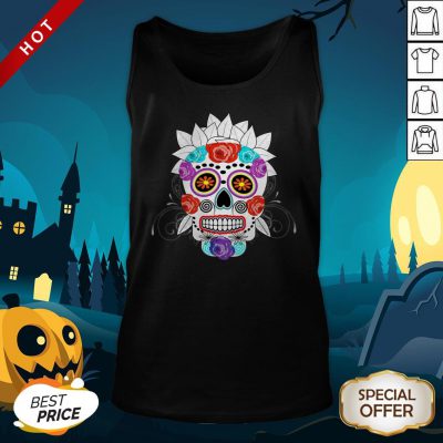 Fun Bright Trendy Sugar Skull Day Dead Muertos Tank Top