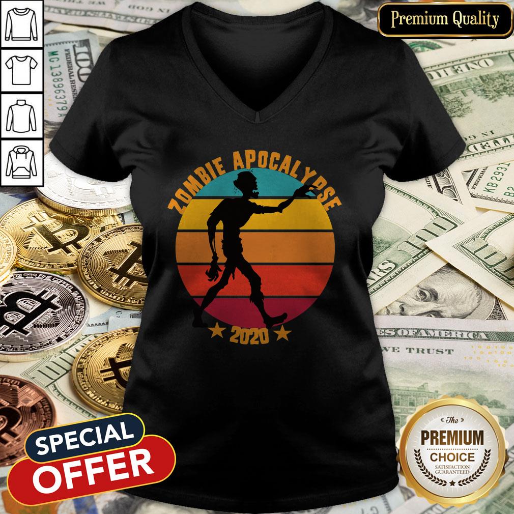 Halloween 2020 Zombie Apocalypse Quarantine V-neck