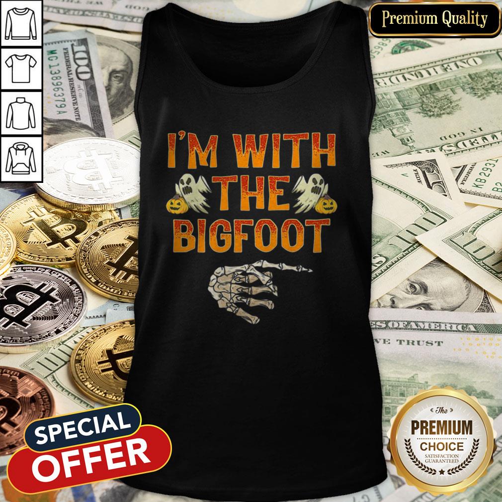 Halloween I'm With The Bigfoot Tank Top