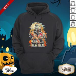 Halloween Michael Myers Holding Knife Fire Wendy’s Hoodie