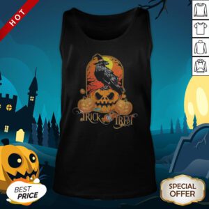 Halloween Raven Witch Trick Or Treat Pumpkins Tank Top