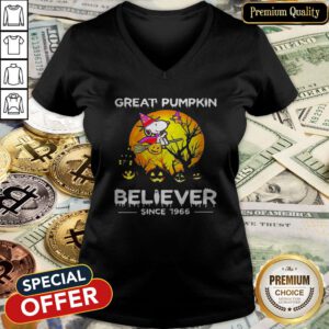 Halloween Snoopy Great Pumpkin Believer Since 1966 V-neck