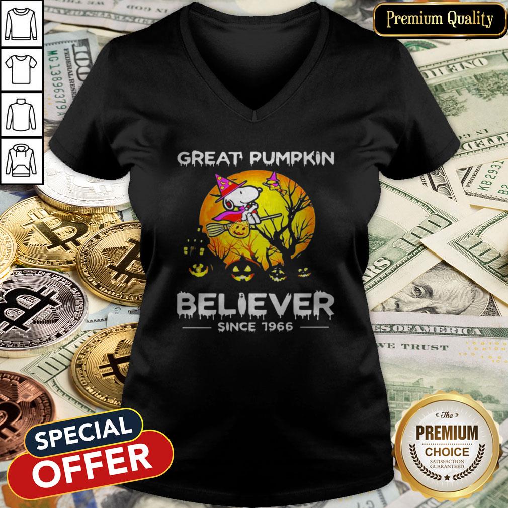 Halloween Snoopy Great Pumpkin Believer Since 1966 V-neck