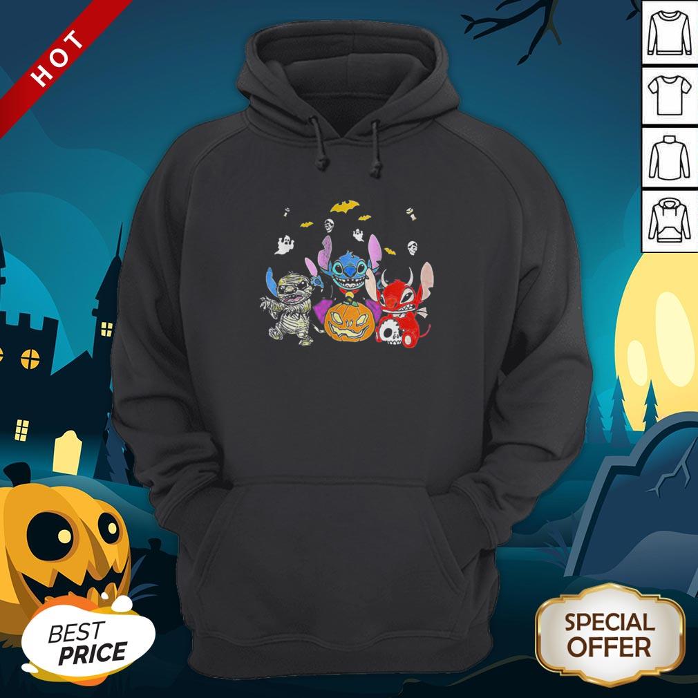 Halloween Stitch Bat And Pumpkin Hoodie