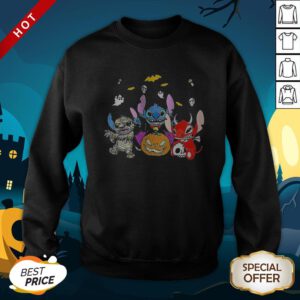 Halloween Stitch Bat And Pumpkin SweatShirt