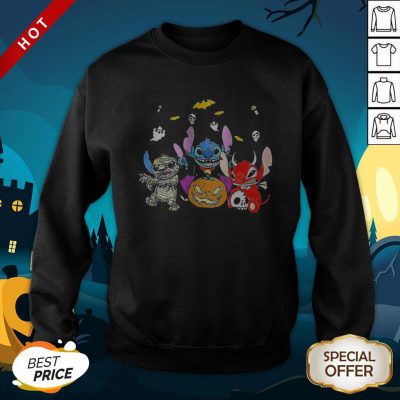 Halloween Stitch Bat And Pumpkin SweatShirt