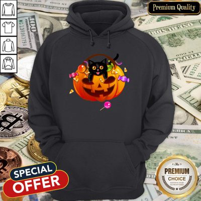 Halloween Trick Or Treat Black Cat Hoodie