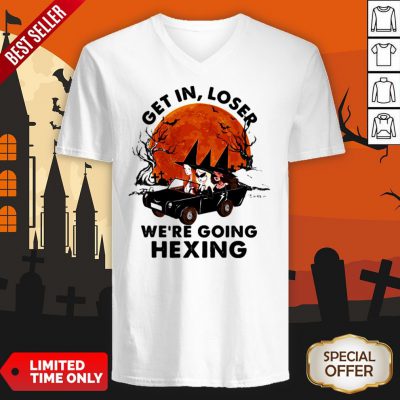 Halloween Witches Get In Loser We’re Going Hexing Sunset V-neck