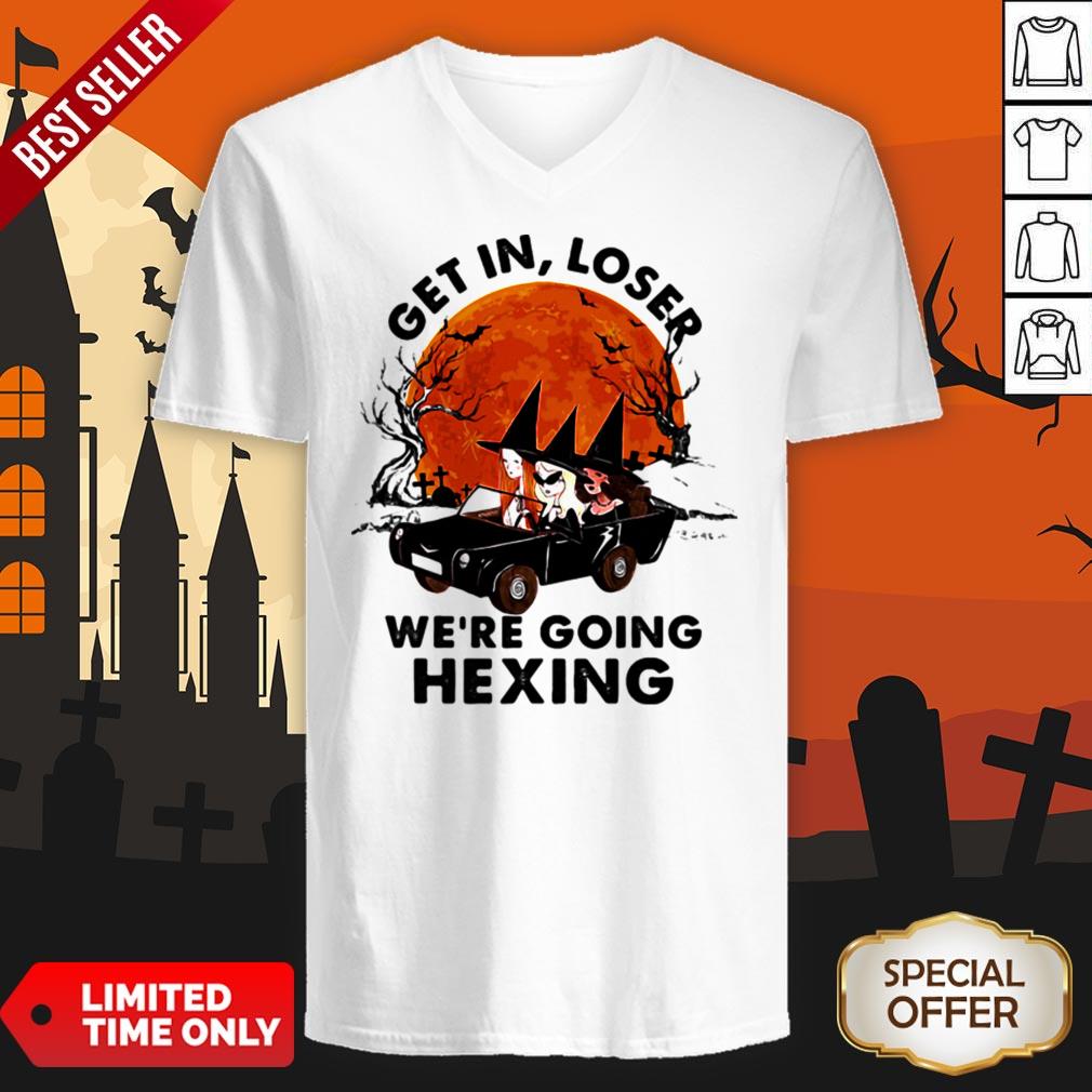 Halloween Witches Get In Loser We’re Going Hexing Sunset V-neck