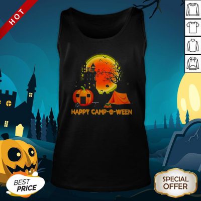 Happy Camp-O-Ween Halloween Pumpkin Moon Tank Top