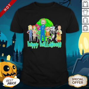 Horror Characters Rick And Morty Happy Halloween Shirt