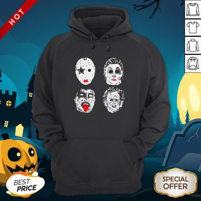 Horror Movie Character Faces Halloween Hoodie