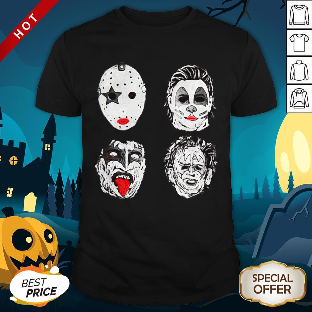 Horror Movie Character Faces Halloween Shirt