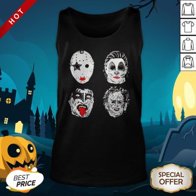 Horror Movie Character Faces Halloween Tank Top