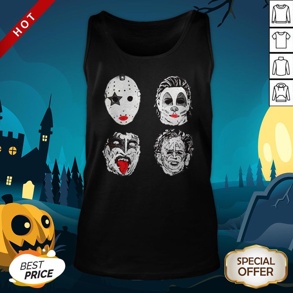 Horror Movie Character Faces Halloween Tank Top