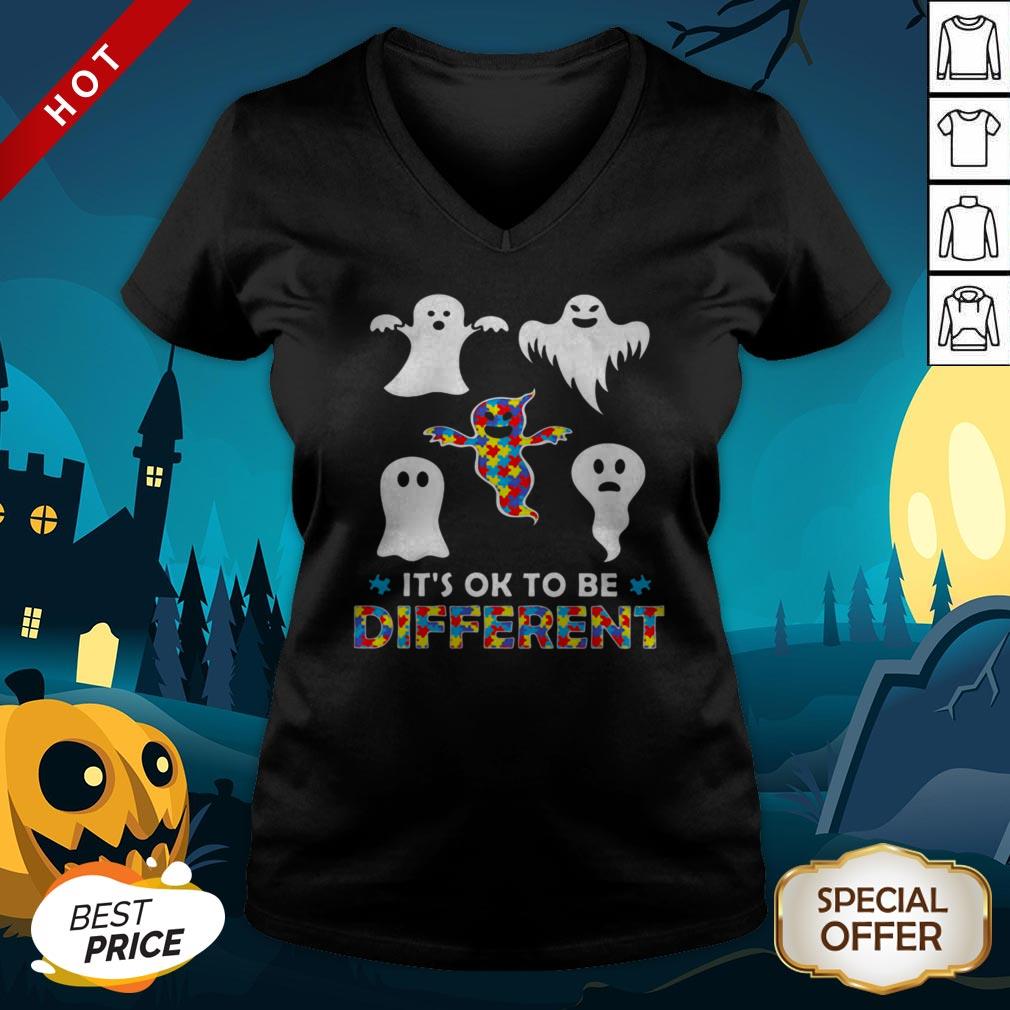 Its OK To Be Different Ghost Halloween V-neck