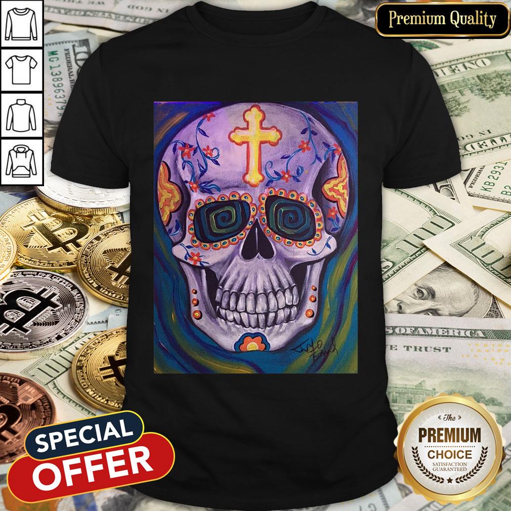 Jimmyo'S Sugar Skull Dia De Muertos Day Of Dead Shirt
