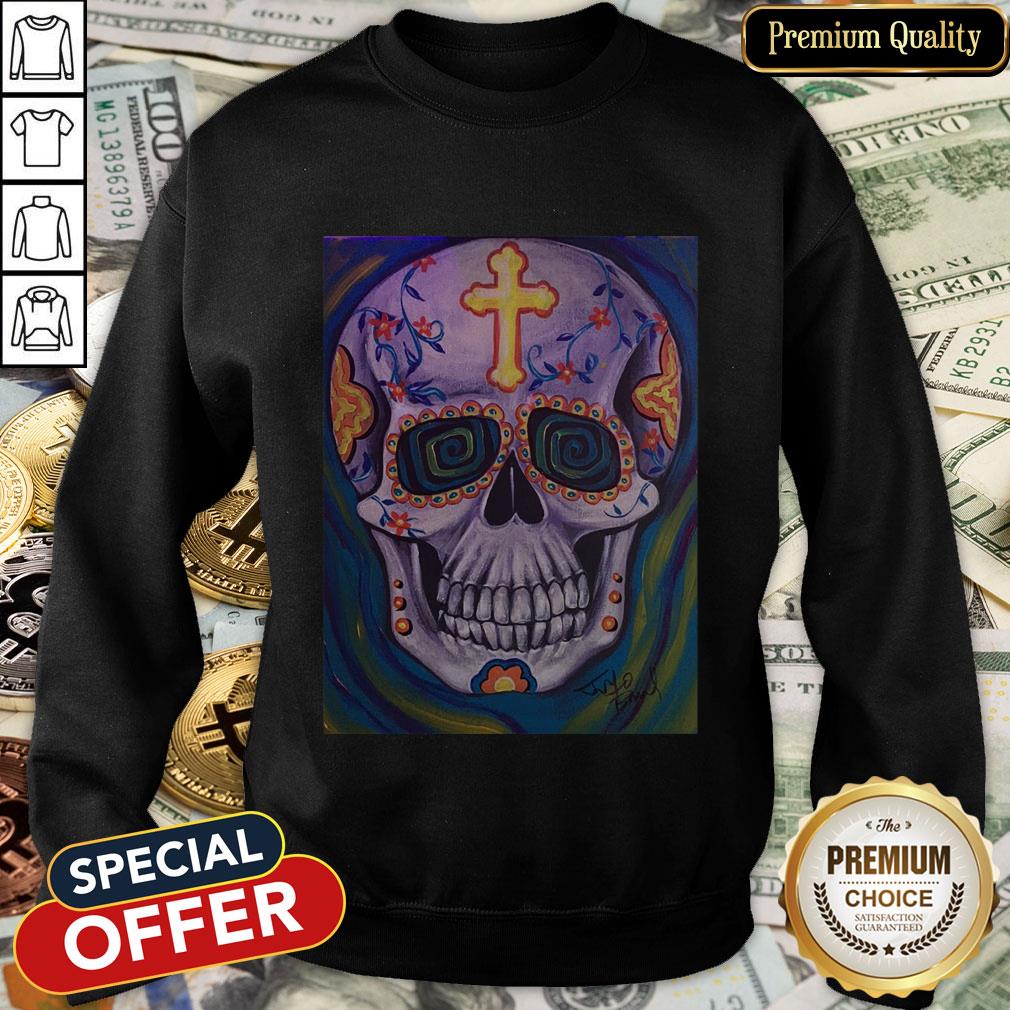 Jimmyo'S Sugar Skull Dia De Muertos Day Of Dead SweatShirt