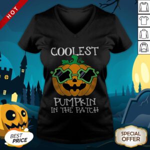 Kids Coolest Pumpkin In The Patch Halloween Costume Boys Gift V-neck