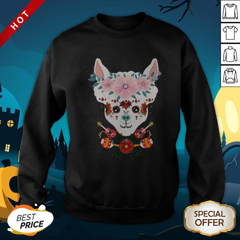 LLama Dia De Los Muertos Day Of The Dead Alpaca Calavera SweatShirt