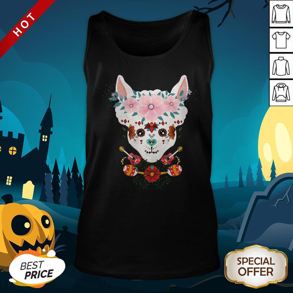 LLama Dia De Los Muertos Day Of The Dead Alpaca Calavera Tank Top