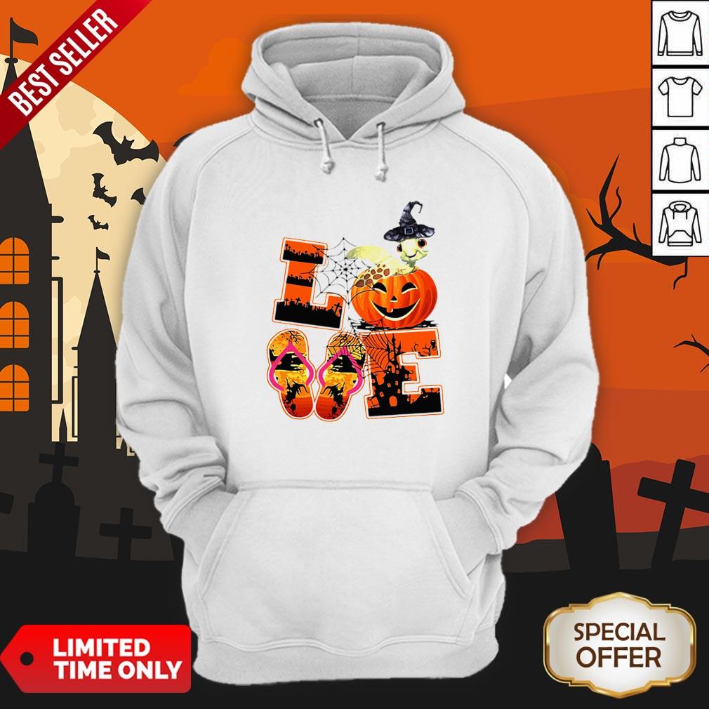 Love Halloween Shorkie Witch Turtle Hoodie