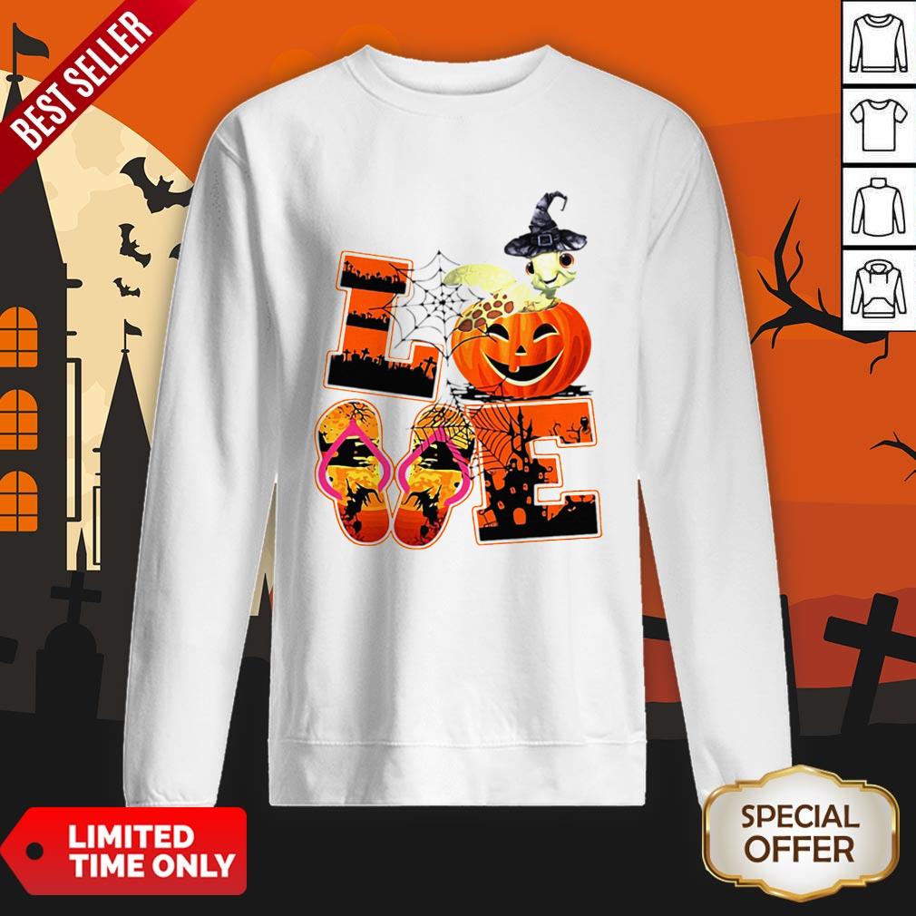 Love Halloween Shorkie Witch Turtle SweatShirt