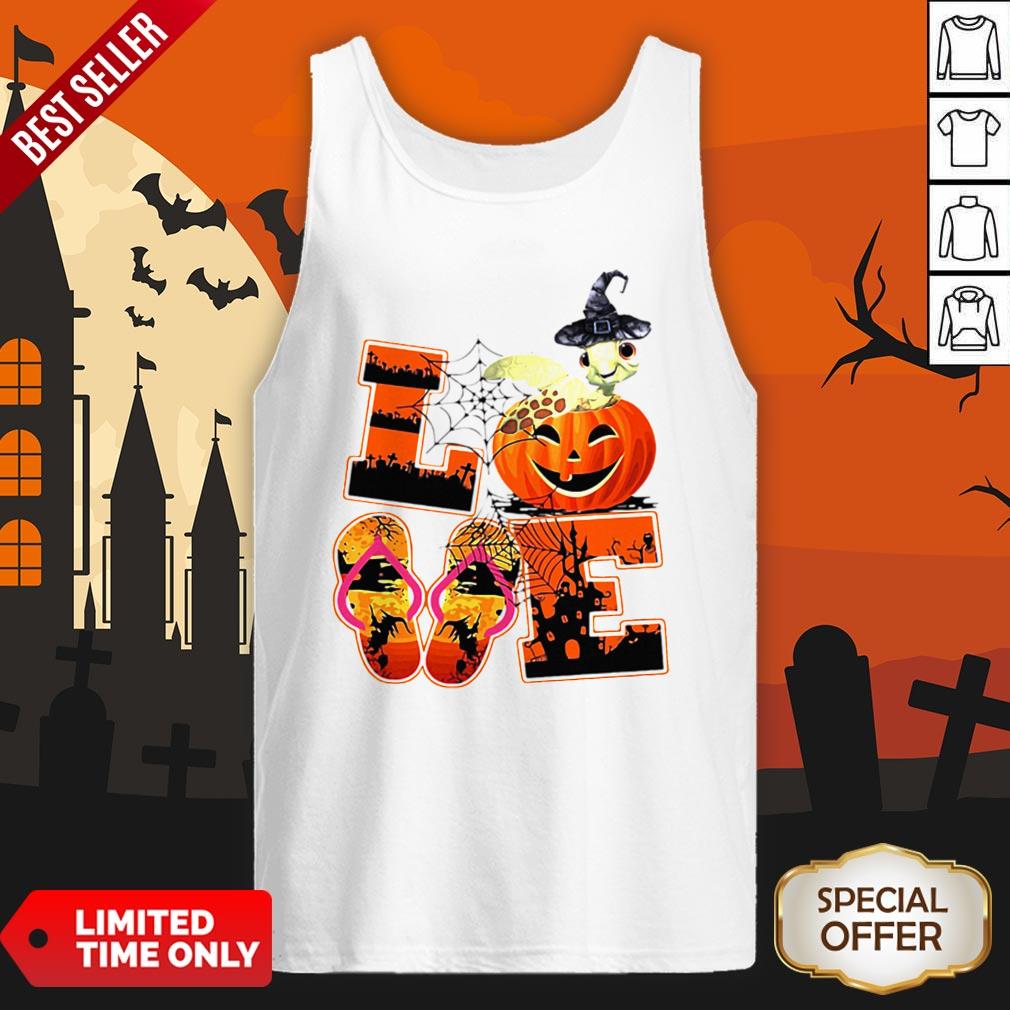 Love Halloween Shorkie Witch Turtle Tank Top
