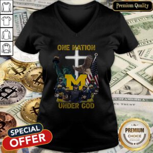 Michigan Wolverines One Nation Under God V-neck