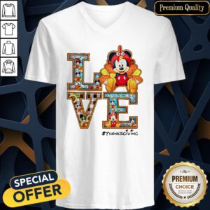 Mickey Mouse Love Thanksgiving V-neck