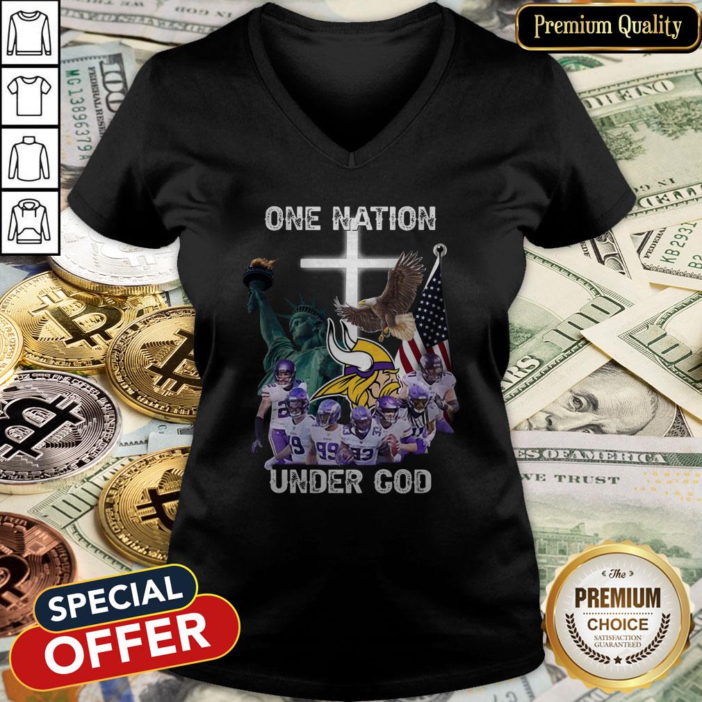 Minnesota Vikings One Nation Under God V-neck