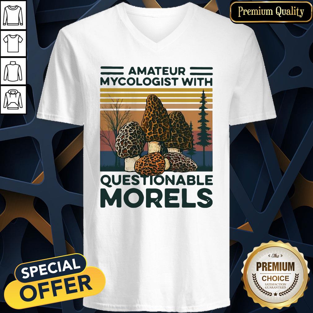Official Amateur Mycologist With Questionable Morels Vintage V-neck