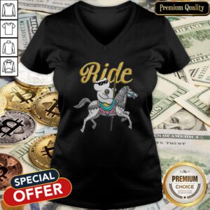 Official Ride Kitty Riding Horse LGBT Pride V-neck