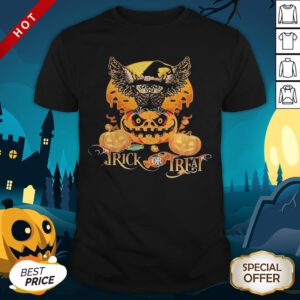 Owl And Pumpkin Trick Or Treat Halloween Shirt
