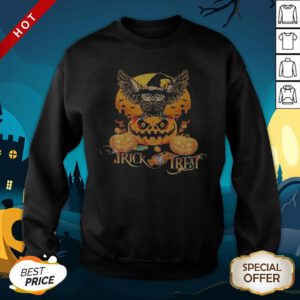 Owl And Pumpkin Trick Or Treat Halloween SweatShirt