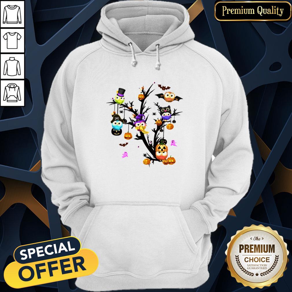 Owls Pumpkin Tree Halloween Hoodie