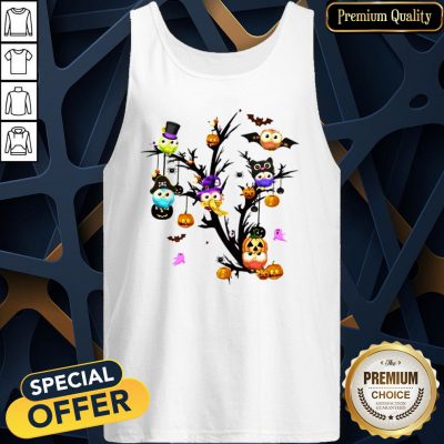 Owls Pumpkin Tree Halloween Tank Top