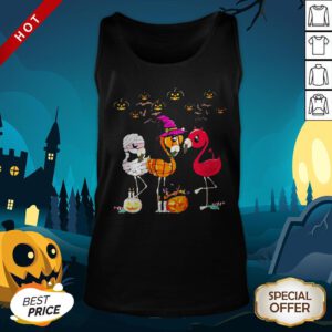 Perfect Flamingo Witch Halloween Tank Top