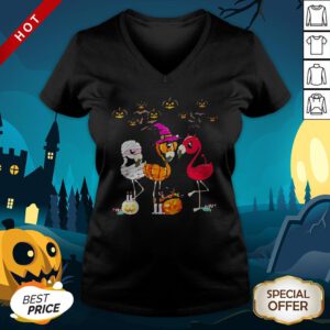 Perfect Flamingo Witch Halloween V-neck